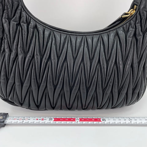Miu Miu Wonder Matelassé Handbag leather black WS32557