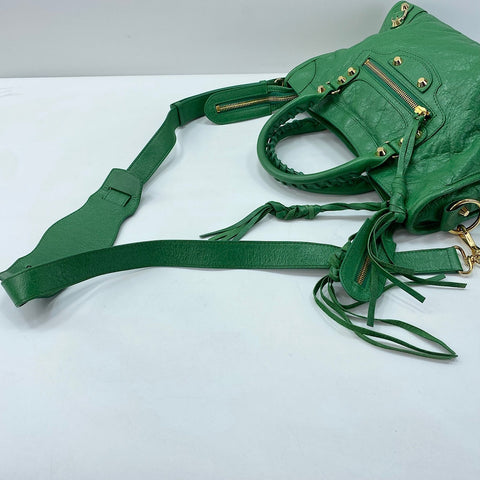 BALENCIAGA Classic City 2WAY Handbag leather green WS32558