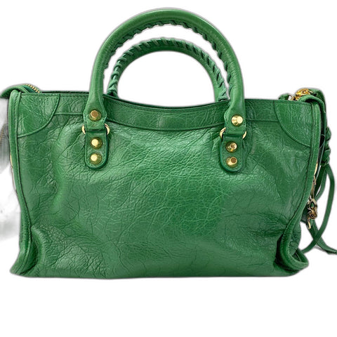 BALENCIAGA Classic City 2WAY Handbag leather green WS32558