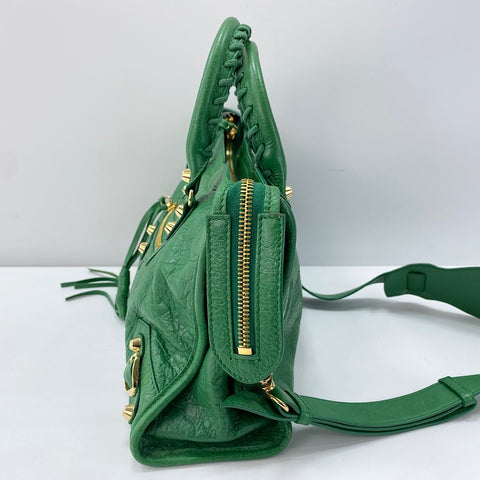 BALENCIAGA Classic City 2WAY Handbag leather green WS32558
