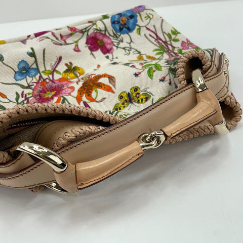 GUCCI Canvas Floral Handbag canvas multicolor WS32564