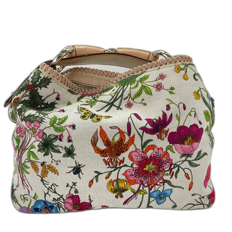 GUCCI Canvas Floral Handbag canvas multicolor WS32564