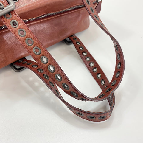 BOTTEGAVENETA punching studs Handbag leather wine-red WS32567