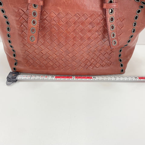 BOTTEGAVENETA punching studs Handbag leather wine-red WS32567