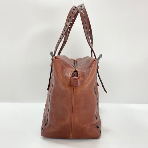 BOTTEGAVENETA punching studs Handbag leather wine-red WS32567