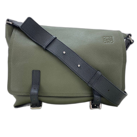 LOEWE Military Messenger Small Shoulder Bag leather green WS32569