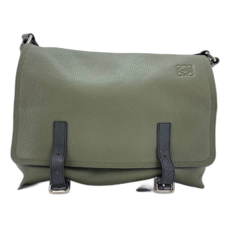 LOEWE Military Messenger Small Shoulder Bag leather green WS32569