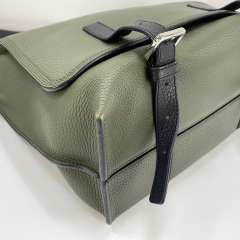 LOEWE Military Messenger Small Shoulder Bag leather green WS32569
