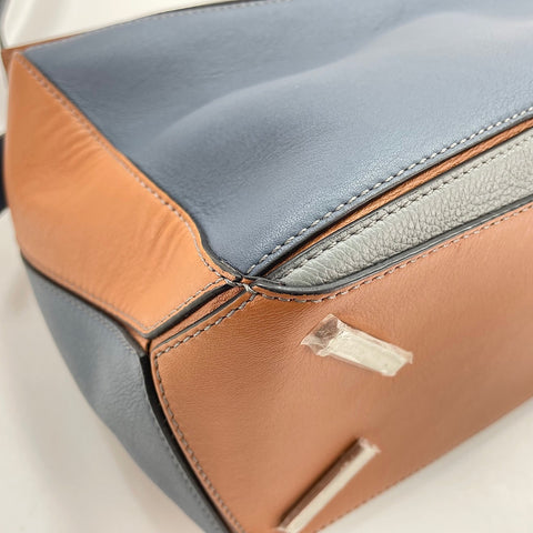 LOEWE Puzzle Bag Medium 2WAY Handbag leather blue WS32570