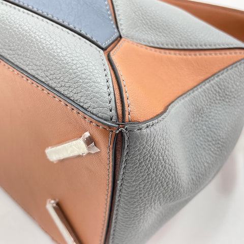 LOEWE Puzzle Bag Medium 2WAY Handbag leather blue WS32570