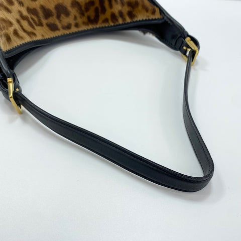 LOEWE Leopard Shoulder Bag Harako Brown WS32573