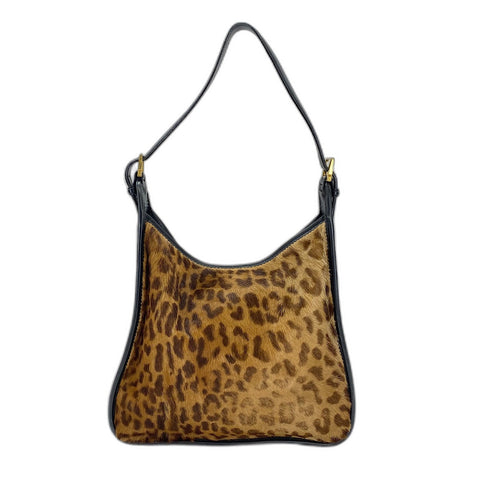LOEWE Leopard Shoulder Bag Harako Brown WS32573