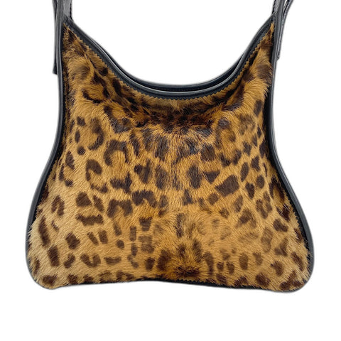 LOEWE Leopard Shoulder Bag Harako Brown WS32573