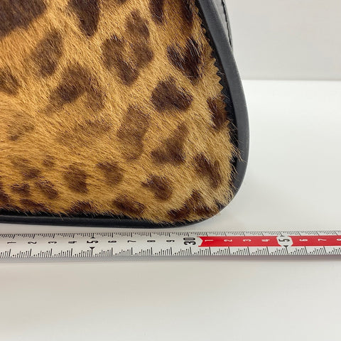 LOEWE Leopard Shoulder Bag Harako Brown WS32573