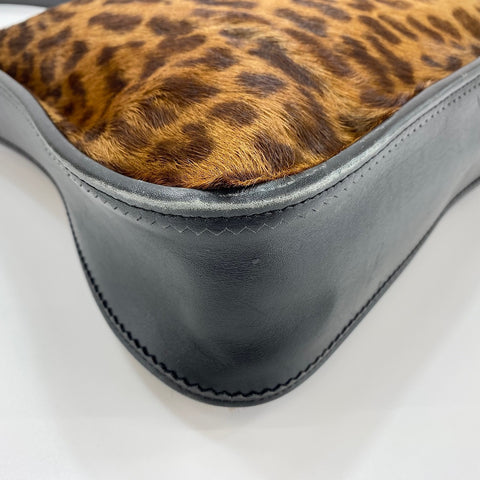 LOEWE Leopard Shoulder Bag Harako Brown WS32573