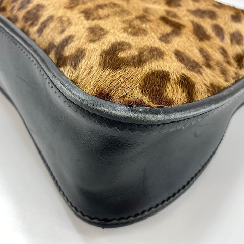 LOEWE Leopard Shoulder Bag Harako Brown WS32573
