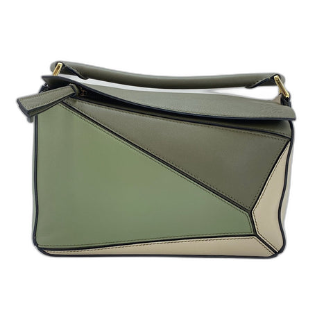 LOEWE Puzzle Bag Small 2WAY Handbag leather green WS32574