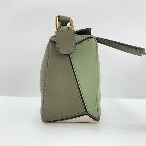 LOEWE Puzzle Bag Small 2WAY Handbag leather green WS32574