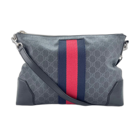 GUCCI Web stripe Shoulder Bag black WS32576