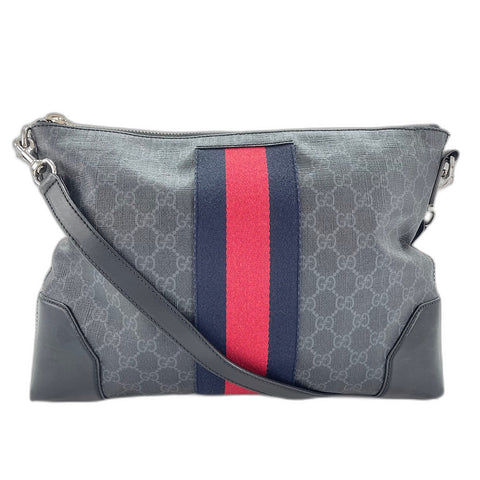 GUCCI Web stripe Shoulder Bag black WS32576
