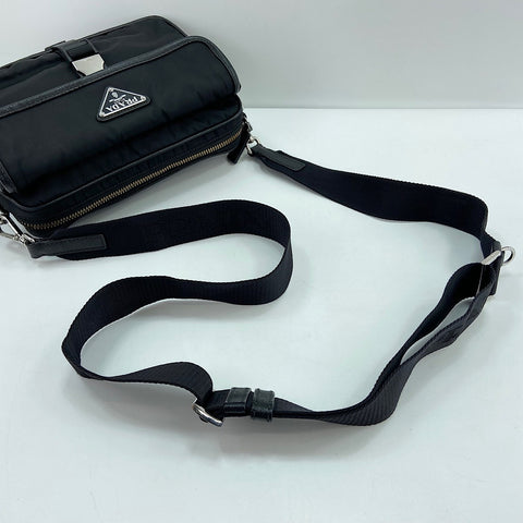 PRADA Triangle logo Shoulder Bag Nylon black WS32577