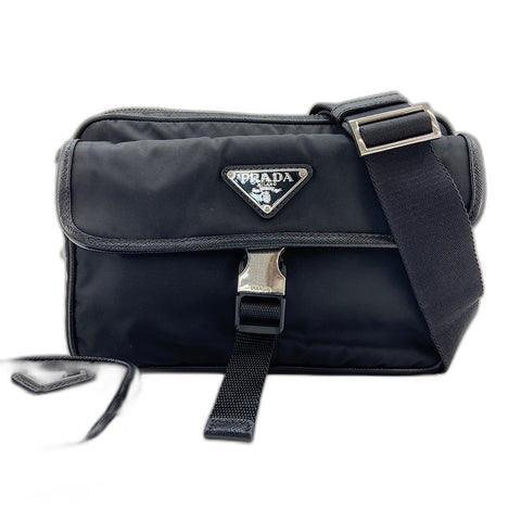 PRADA Triangle logo Shoulder Bag Nylon black WS32577