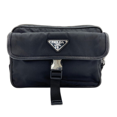 PRADA Triangle logo Shoulder Bag Nylon black WS32577