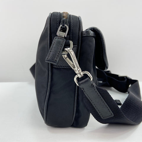 PRADA Triangle logo Shoulder Bag Nylon black WS32577