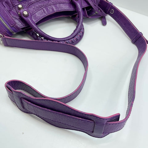 BALENCIAGA Giant Mini City 2WAY Handbag leather purple WS32578