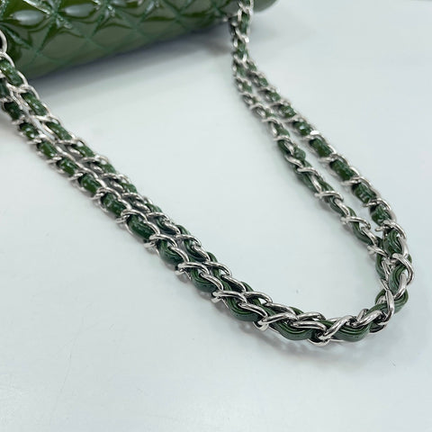 CHANEL Matrasse 25 Shoulder Bag enamel green WS32581