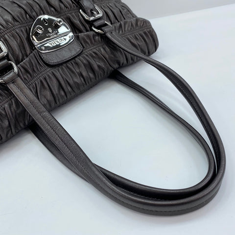 PRADA Handbag leather gray WS32588