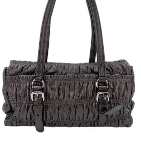 PRADA Handbag leather gray WS32588