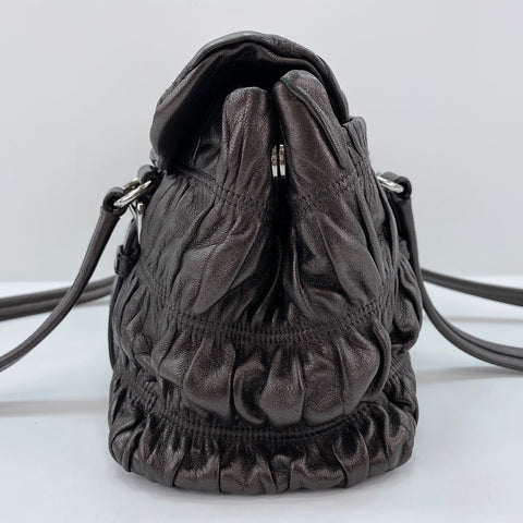 PRADA Handbag leather gray WS32588