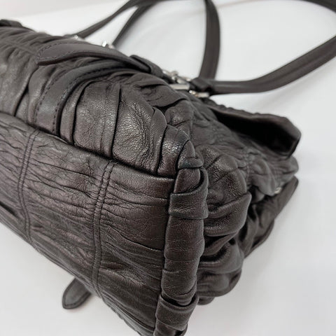 PRADA Handbag leather gray WS32588