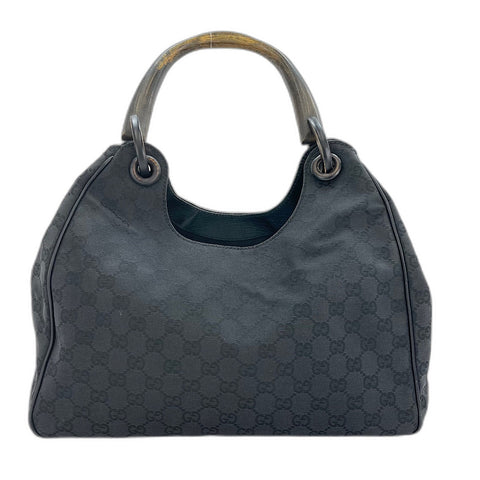 GUCCI Wood handle Shoulder Bag black WS32590