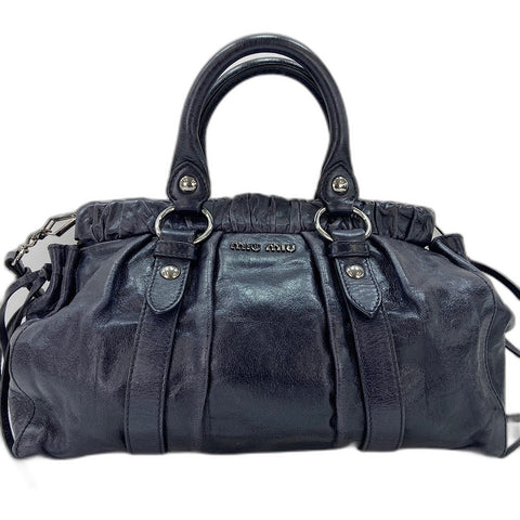Miu Miu 2WAY Handbag leather black WS32599