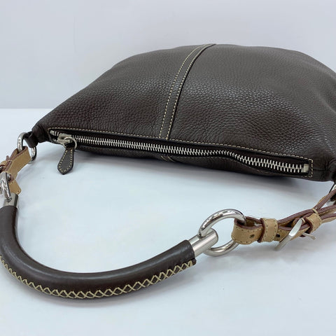 PRADA Shoulder Bag leather Brown WS32600