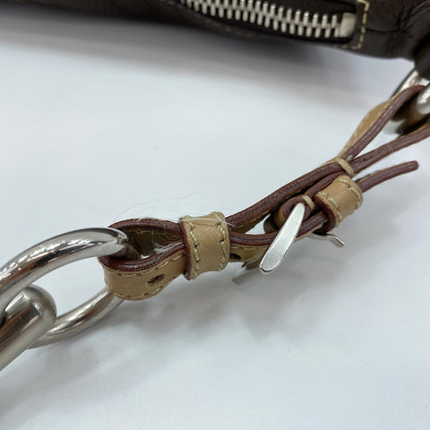 PRADA Shoulder Bag leather Brown WS32600