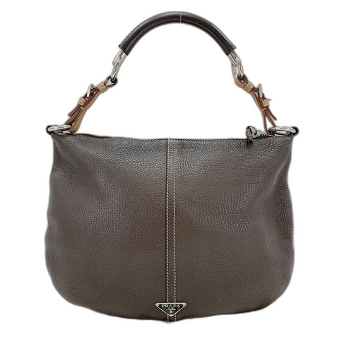 PRADA Shoulder Bag leather Brown WS32600