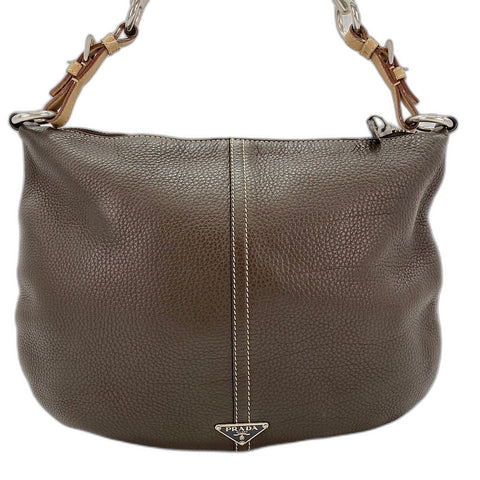 PRADA Shoulder Bag leather Brown WS32600
