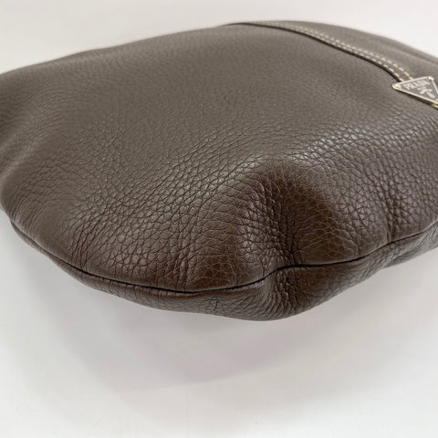 PRADA Shoulder Bag leather Brown WS32600