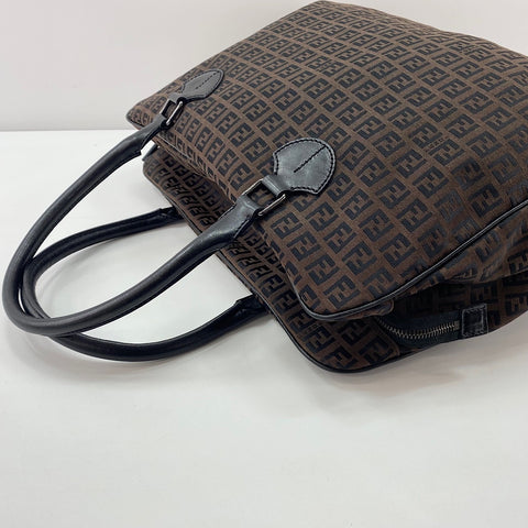FENDI Zucchino Handbag canvas Brown WS32601