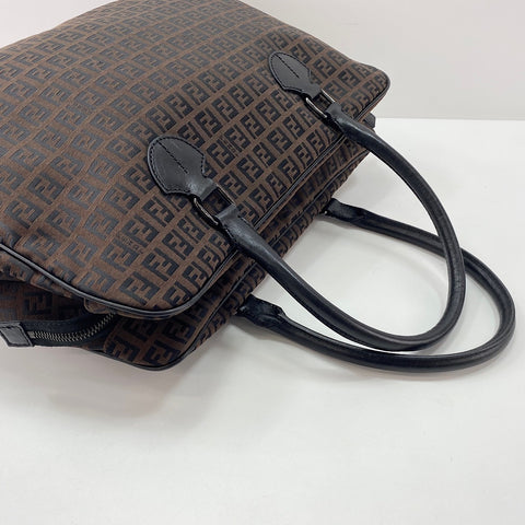FENDI Zucchino Handbag canvas Brown WS32601