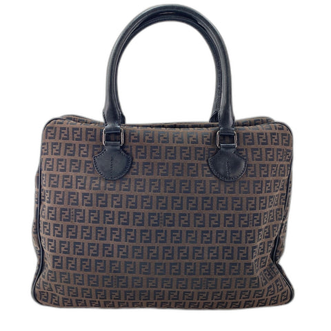 FENDI Zucchino Handbag canvas Brown WS32601
