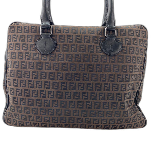 FENDI Zucchino Handbag canvas Brown WS32601