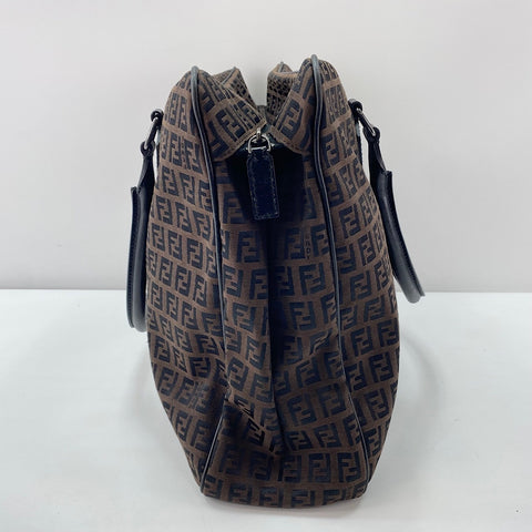 FENDI Zucchino Handbag canvas Brown WS32601