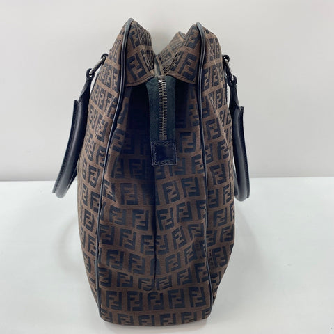 FENDI Zucchino Handbag canvas Brown WS32601