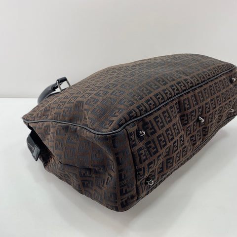 FENDI Zucchino Handbag canvas Brown WS32601