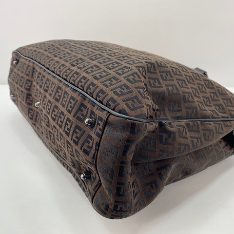 FENDI Zucchino Handbag canvas Brown WS32601