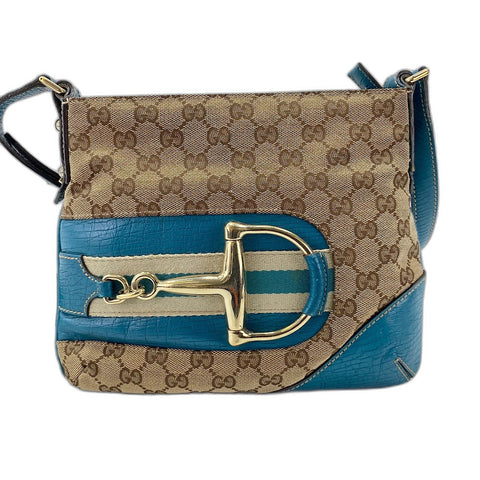 GUCCI Horsebit Shoulder Bag beige WS32604